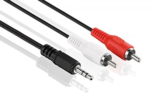 PerfectHD Câble jack RCA de 2,5 m | Câble audio stéréo | Câble Y | 2 fiches RCA vers fiche jack 3,5 mm | Câble de raccordement RCA