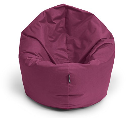 BuBiBag Sitzsack 2-in-1 Funktionen mit Füllung Sitzkissen Bodenkissen Kissen Sessel BeanBag (145cm Durchmesser, weinrot)