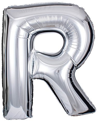 ballonfritz® Ballon Buchstabe R in SILBER - XXL 40/102cm - Folienballons für Luft oder Helium als Geburtstag, Jubiläum, Hochzeit oder Abschluss Geschenk, Party Dekoration oder Überraschung