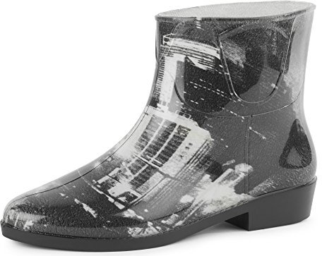 Ladeheid Kurze Gummistiefel Damen Elegant Regenstiefel Damen mit Muster LAZT201802 (Muster-22, 38 EU)