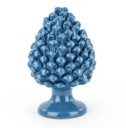 Pigna in ceramica di Caltagirone - Blu cobalto - H 25cm - Interamente fatto a mano - 100% Made in Italy