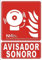 MovilCom® - Señal luminiscente AVISADOR SONORO PVC 0,7mm Clase B 210X300mm homologado cumple CTE, RIPCI nueva legislación (ref.RD00121)