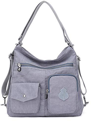 Outreo Umhängetasche Handtasche Damen Umhängetasche Umhängetasche Umhängetasche Wasserdicht Schultasche für Schule Reise Messenger Bag, grau, L, Taschen