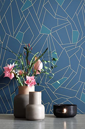 NEWROOM Tapete grafisch blau Grafik Grafisch Vliestapete blau Vlies Geometrisch Retro inkl. Tapezier Ratgeber ǀ Grafik