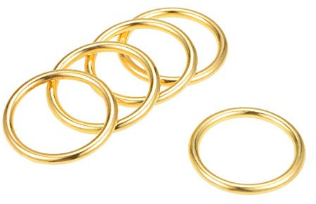 sourcing map 5Stk. Ringschnalle O-Ringe für Hardware Tasche Kunst DIY 1(25mm) gold