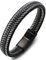 HALUKAKAH Plus ● Jazz ● Men's Genuine Leather Bracelet Titanium Magnetic Clasp Size Adjustable 8.5(21.5cm) with Free Giftbox (Gun Black 21.5cm