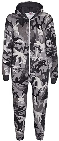 A2Z 4 Kids Children Plain Camouflage Jumpsuit Super Soft - Plain Onesie Camo Charcoal 7-8