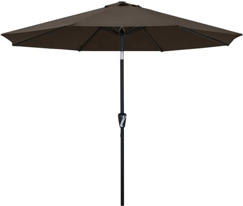 ABCCANOPY 270cm Sonnenschirm im Freien Wasserabweisende Bespannung -Gartenschirm Marktschirm,Braun