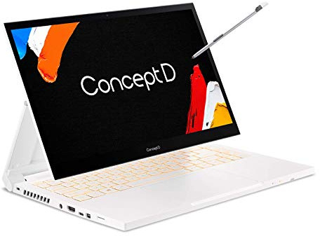 Acer ConceptD 3 Ezel CC314-72G-72SX Convertible Creator Laptop, Intel i7-10750H, GeForce GTX 1650 Max-Q, 14 FHD, Gorilla Glass, Pantone Validated, 100% sRGB, 16GB, 512GB NVMe SSD, Wacom AES 1.0 Pen