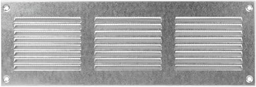 Griglia d'aria in acciaio per il ritorno dell'aria, ideale per soffitto e parete laterale, HVAC, con schermo anti-insetti (30,5 x 10,2 cm, zincato)