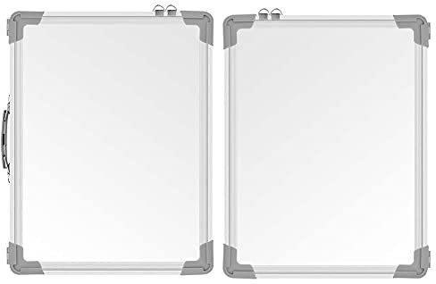 S SIENOC Dry Erase White Board Magnetic Desktop Portable Mini Easel Reversible Notepad for Office Home (40x30cm (2-in-1))