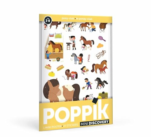 Poppik Min005 Mini-Aufkleber für Pony, für Kinder ab 3 Jahren