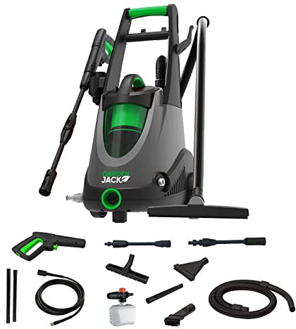 Gardenjack Electric Pressure Washer Vac, Built In Wet & Dry 1700PSI Jet Wash & Vacuum System For Your Patio Car & Garden Car Valeting Includes Snow Foam Attachment & a range of Accessories