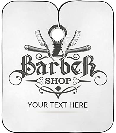 Custom Gothic Barber Cape, personalisierte professionelle Salon-Haarschnitt-Capes, wasserdichtes Haarschnitt-Zubehör, Bart-Rasier-Lätzchen für Zuhause Salon und Friseur-Shop, 165 x 140 cm