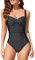 WIN.MAX Costume Intero Donna, Costume Intero con Controllo della Pancia, Costume da Bagno Taglie Forti per Donna Monokini Push-up Vintage, per Coppe da C a DD