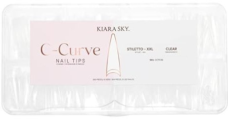 Pre Shaped False Nail Tips - Stiletto XXL - Clear