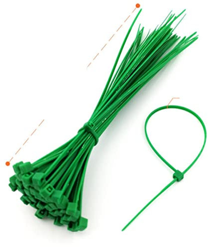 XNAUMAR 50/100/200 Uds. Lazos fijos para Plantas, Cable de Cierre autoblocante para jardín, Paquete de Nailon Verde, Longitud de la Correa de unión 20/25 / 30 cm-50 Uds, 200x2 3mm, Italia