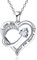 Emma Manor EM Collana Con Ciondolo Cuore D'amore per Donna Placcato Oro Bianco 18k 5A Cubic Zirconia Inciso Ti amo Gioielli Regalo per Ragazze Moglie (Chiaro)