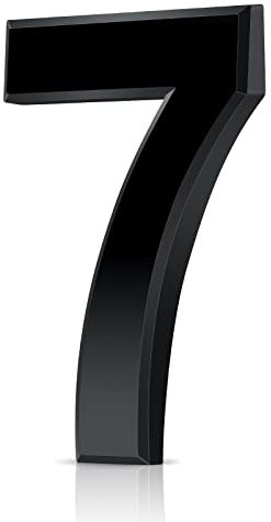 Vicloon Hausnummer, 7 in Schwarz Acryl Hausnummer,Höhe 7.5cm, Selbstklebende Haus-Nummer, für Tür, Briefkasten, Außen, Anti-Friktion, Wetterfest
