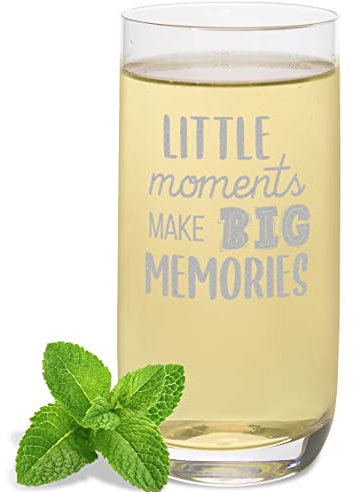 JUNIWORDS Longdrinkglas mit Gravur, Little moments make big memories, Longdrinkglas (1003404)