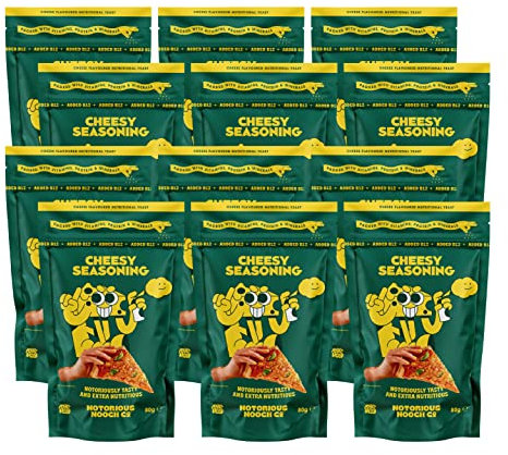 NOTORIOUS NOOCH CO - Cheesy Flavour Vegan Food Seasoning - Plant-Based Nutritional Yeast - Pack of 12