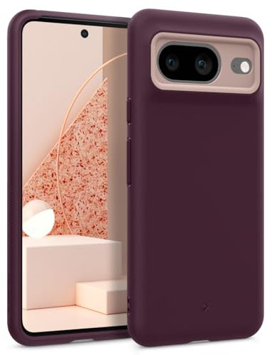 Caseology Nano Pop für Google Pixel 8 Hülle, [Zweitonfarbe], Militärstandard Fallschutz, Seitliche Griffmuster Handyhülle für Google Pixel 8 - Burgundy Bean