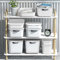 ZPONEED Set of 8 Storage Boxes with Lid, Stackable Clothing Storage Basket case with Handle for Toy, Books, Closet, Bedroom, Home, White