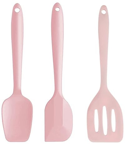 3pcs Marisa Cucina Spatole,Spatola Silicone,Spatola Cucina,Spatola termica Maryse Spatola per pasticceria in silicone Utensili (Rosa)