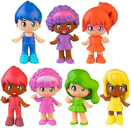 Pinypon - Rainbow Tube, Set mit 7 Figuren in den 7 Regenbogenfarben, mit austauschbaren Teilen zum Erstellen von Kombinationen, für Jungen und Mädchen ab 4 Jahren, berühmt (PNY43000)