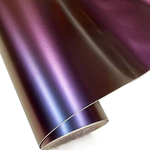 Autofolie Blau Grün Lila Auto Chamäleon Wrap Auto Carbon Faser Wrapping Film Fahrzeug Ändern Farbe Aufkleber Tönung Vinyl Luft Blase Frei Auto Folie ( Color : Plain purple blue , Size : 10CM X 152CM )