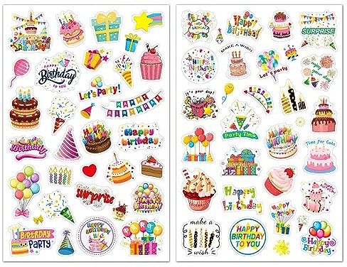 6 Stück Sticker Geburtstag, Aufkleber für Geburtstagskarten, Geschenke, Gästebuch, Karten, Fotoalbum, Party-Deko voller Liebe Erwachsene & Kinder Geburtstagskarten & Geschenke
