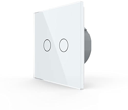 LIVOLO Touch Funk Serienschalter Lichtschalter Smart Home Touchschalter Wandschalter für Unterputz mit Glasblende Weiß