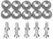 JNNJ 10 PCS M6 Kotflügelscheibe Motorraum Dress up Kit, Universal Eloxierte Aluminium Unterlegscheiben, Aluminium Kotflügel Stoßstange Scheibe Schraube(Silber)
