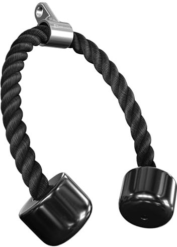 Hop-Sport Trizepsseil 72 cm – Nylon Trizepstau für Kabelzug & Pull Down – Fitness Zubehör mit rutschfesten Griffen – Kraftstation Seil für Bizeps & Trizeps Training