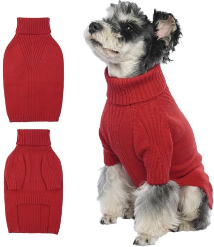 IECOii Hundepullover - Warmer Rollkragen Pullover für Kleine, Mittelgroße und Große Hunde - Winter Hundebekleidung für Chihuahua, Französische Bulldogge, Labrador