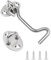 3 Inch Hook and Eye Latch, Leryati 1Pcs 75mm Silver Gate Hook Stainless Steel Cabin Hooks, Eye Latch Door Lock Hooks Lock, Apply to Wooden Gates, Window Brace Gate Door Catch