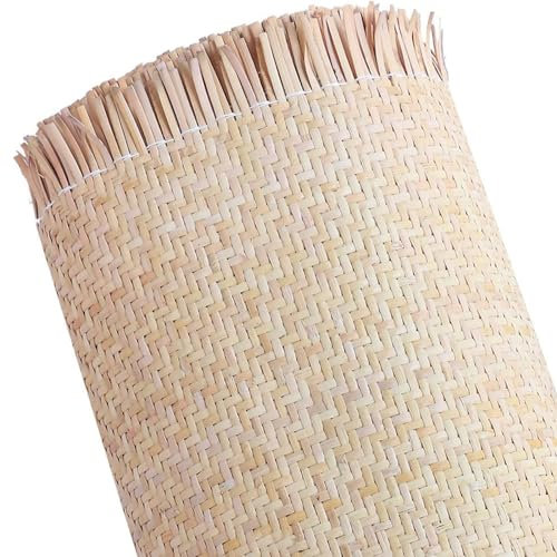 40cm Ancho Correas de Caña Ratán Rollo de Mimbre Natural,Rejilla de Mimbre para Reparación de Sillas, Mecedoras o Butacas,Trenza Vienesa Rollo de Cinta Caña de Malla Abierta Tejida para Silla Muebles