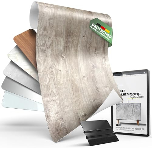 SA ROCA [13,89€/m²] Klebefolie in Holz-Optik inkl. Rakel & E-Book I Selbstklebende Holz Folie für Möbel & Küche - hitzebeständig & abwaschbar I Möbelfolie I Dekofolie (Ribbeck Oak, 10m x 90cm)