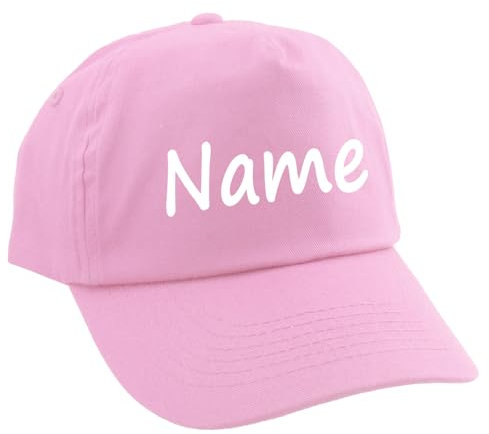 Elefantasie Personalisierte Cap für Kinder Baseball Kappe mit Name oder Wunschwort Bedruckt für Jungen und Mädchen Rosa