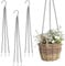NUOOO Hanging Basket Chains 3 Point 16 Inch Heavy Duty Flower Pot Chains with 3 Clip Hooks Black Metal Chain Hangers for Hanging Plants Flowers Baskets Bird Feeder 3 Pack