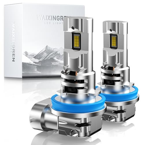WAIXINGREN H8 H9 H11 Led Headlight Bulb, 26000LM 400% Ultra Brightness with Fan, 6500K White with High-Efficiency Cooling System, Canbus Ready, Plug and Play, Pack of 2 (H11/H8/H9)