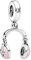 Wedanor Charme Kopfhörer Charms-Anhänger 925 Sterling Silber Charm Bead Pendant für Europäische Armbänder und Halsketten