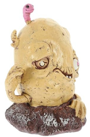 KONTONTY Zombie Gartenfigur Aus Harz Halloween Deko Für Garten Und Innenbereich Wetterfest Und Langlebig Gruselige Gemüse-Zombie Statue Für Kreative Gartengestaltung Dekoration Für