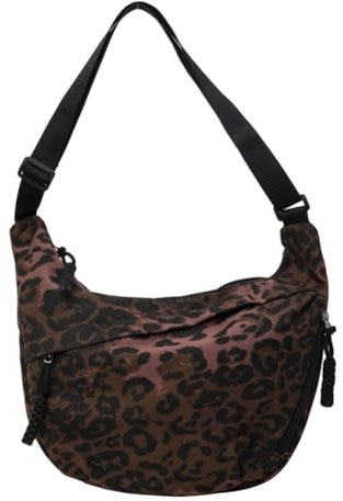 JUCHRZEY Stilvolle Damen-Knödeltasche mit mehreren Taschen, Leopardenmuster, modische Umhängetasche, große Kapazität, tägliche Umhängetasche, verstellbarer Riemen, einfache Umhängetasche