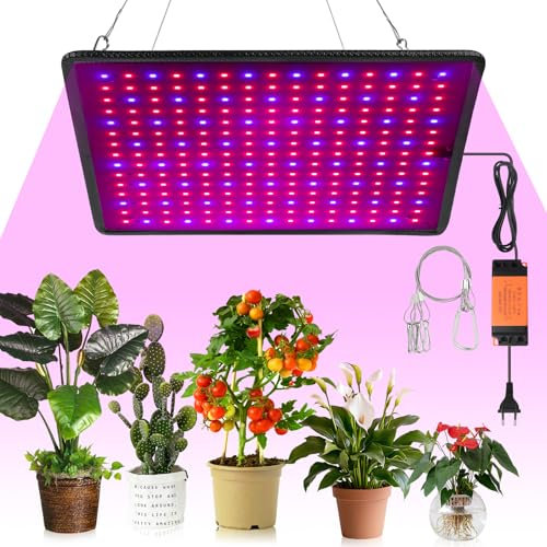 LYPPUL Lampe LED pour plantes, 45 W Spectre Complet Lampe Croissance Plante, lampes de culture avec 4 crochets 225 LED pour plantes d'intérieur, lampe suspendue pour plantes légumes fruits fleurs