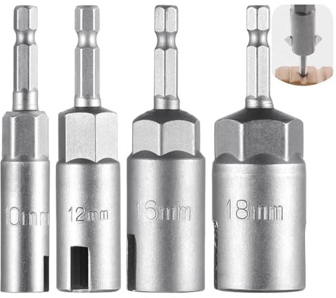 Tourne-écrous à tige hexagonale, 4 mm, 12 mm, 16 mm, 10 boulons et écrous à œillet pour perceuse à aile, outils de 18 mm, clés en C, crochets de panneau, douilles, tournevis inclus