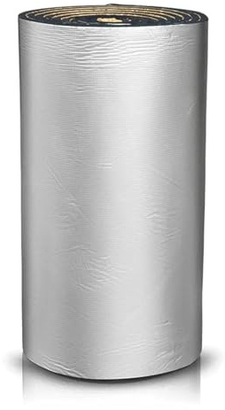 Feuerfest Dämmmatte 90 x 90 cm, Selbstklebende Schallschutzmatte für Haube, Wasserdichte Isoliermatten für Dach Aluminium-Folie Dämmschaummatte(0.9m x 0.9m TK 15mm)