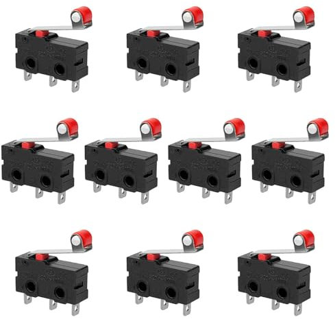 10 Piezas Interruptor de Límite Micro,Final de Carrera 3 Pines,Micro Interruptor de Límite,Interruptor de Acción Rápida en Miniatura para Electrodomésticos y Equipos Electrónicos