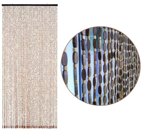 Bamboo Wood Beaded Curtain For Doorways 70cm 80cm 90cm 100cm 110cm 120cm Hanging Room Divider, Decorative Door String Curtain, Handmade Natural Doorway Bead(Coffee,70x180cm)