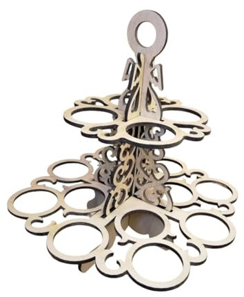 Harilla Ostereier-Ständer, Aufbewahrungsregal, 2 Etagen, Holzhalter für Esszimmer, Dekor, Schreibtisch, Arbeitsplatte, Küche